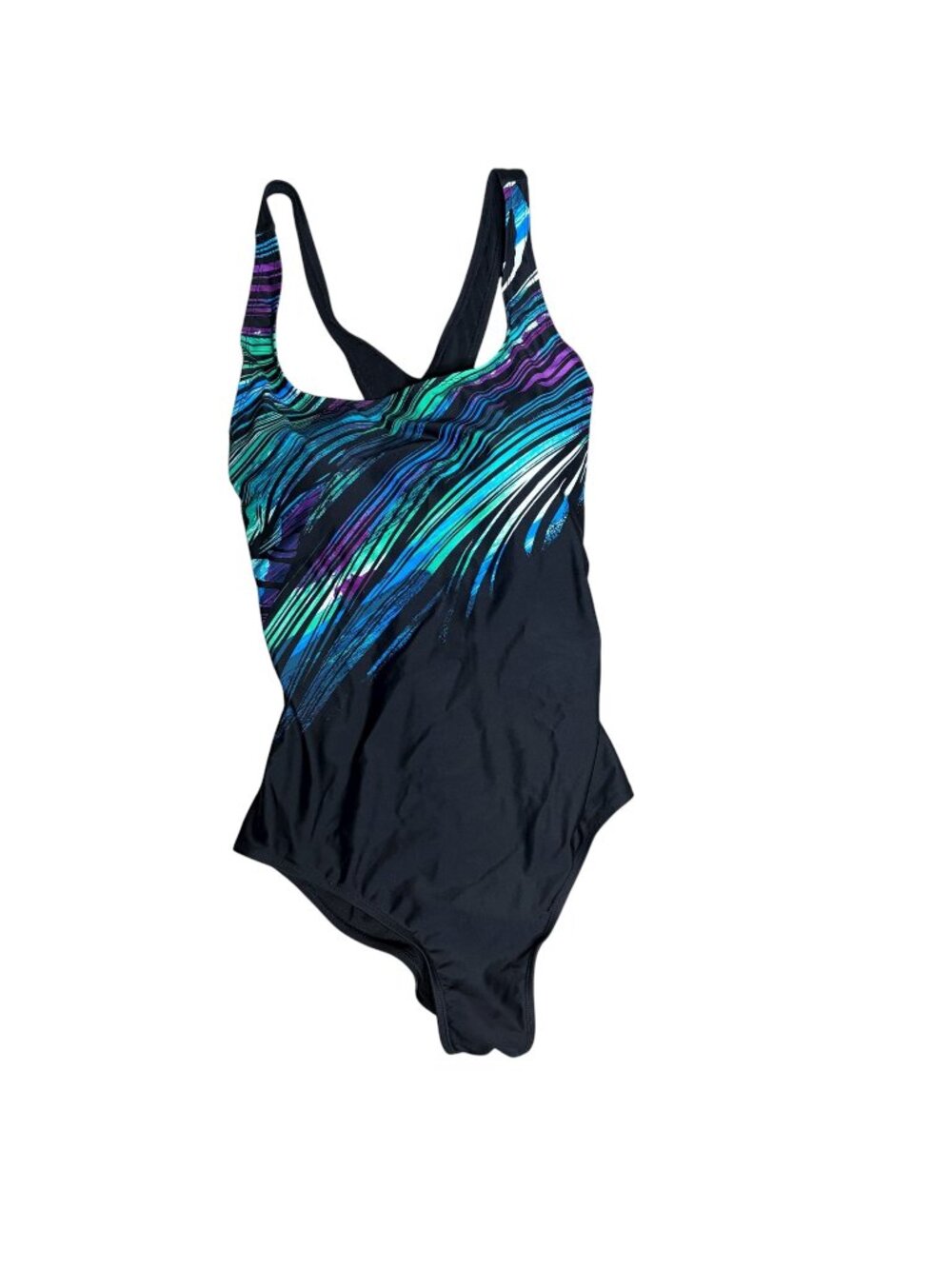 NWT Swimsuits For All Women's Size 16 One Piece Swimsuit Abstract Graphic Crossb